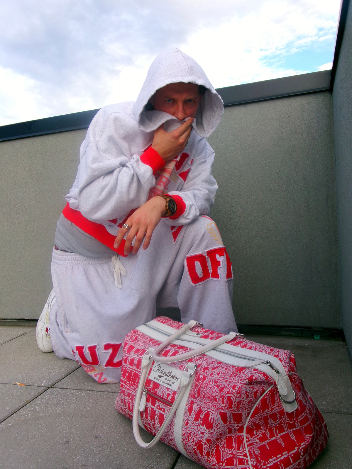 ROTB Red Croc Duffle, NYFW sample, RICHOUTHEBOX NYC — view 6