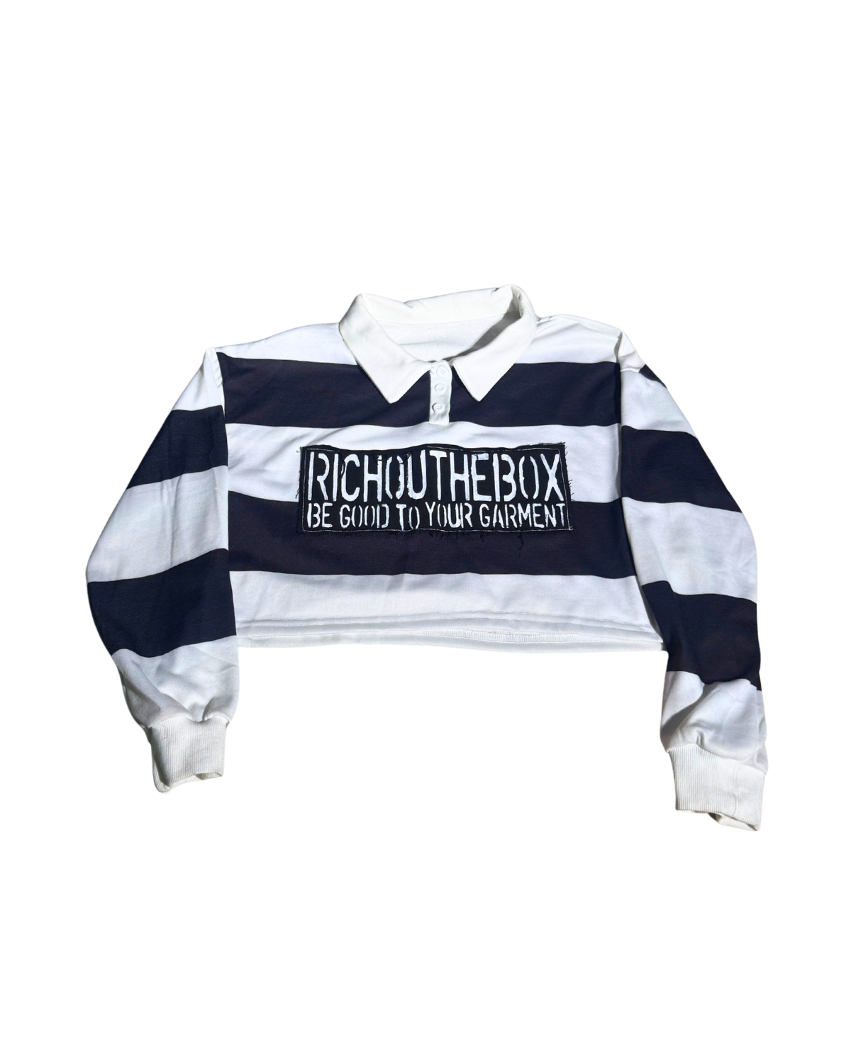 On Your Minds cropped rugby-stripe shirt, 1-of-1 NYFW SS27 by RICHOUTHEBOX