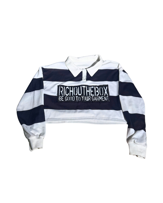 On Your Minds cropped rugby-stripe shirt, 1-of-1 NYFW SS27 by RICHOUTHEBOX