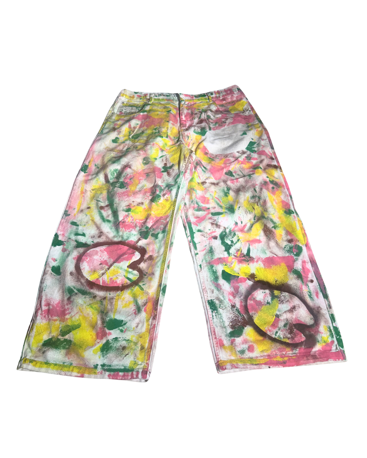 If Words Were Colors wide-leg painted pants, front, 1-of-1 NYFW SS27 by RICHOUTHEBOX