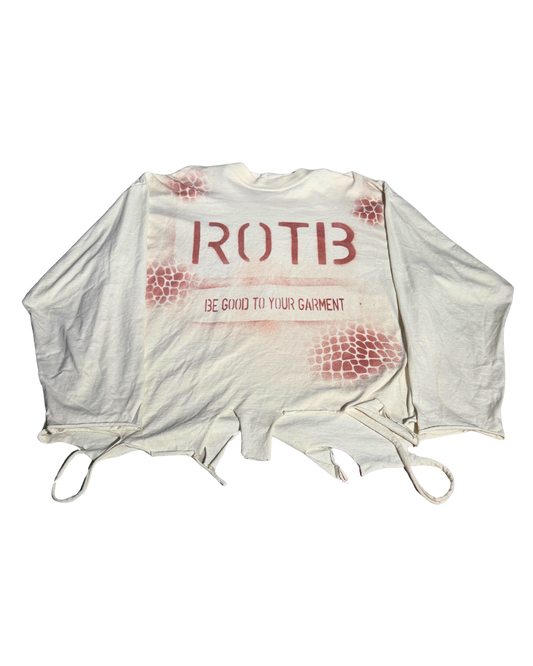 Pack A Punch cream cropped ROTB long-sleeve shirt, 1-of-1 NYFW SS27 by RICHOUTHEBOX