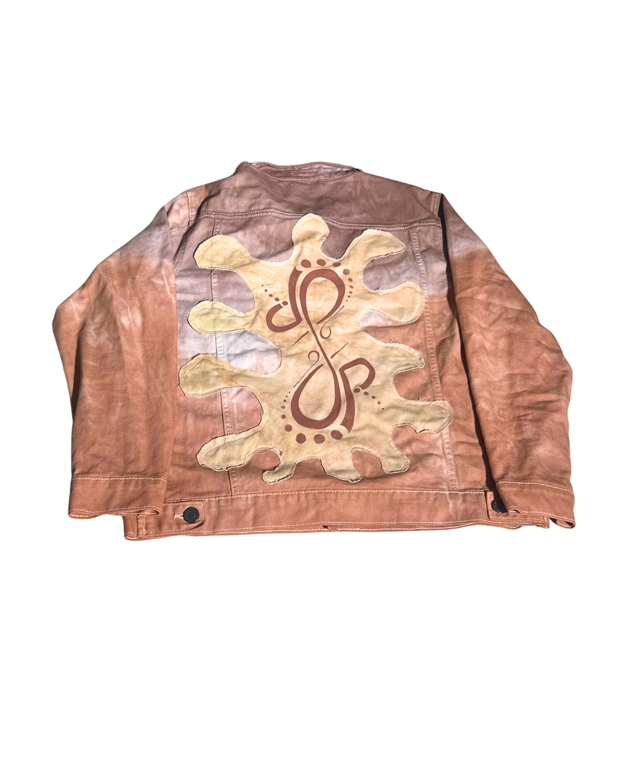 Creative Spectrum copper ombré jacket, back with painted emblem, 1-of-1 NYFW SS27 by RICHOUTHEBOX