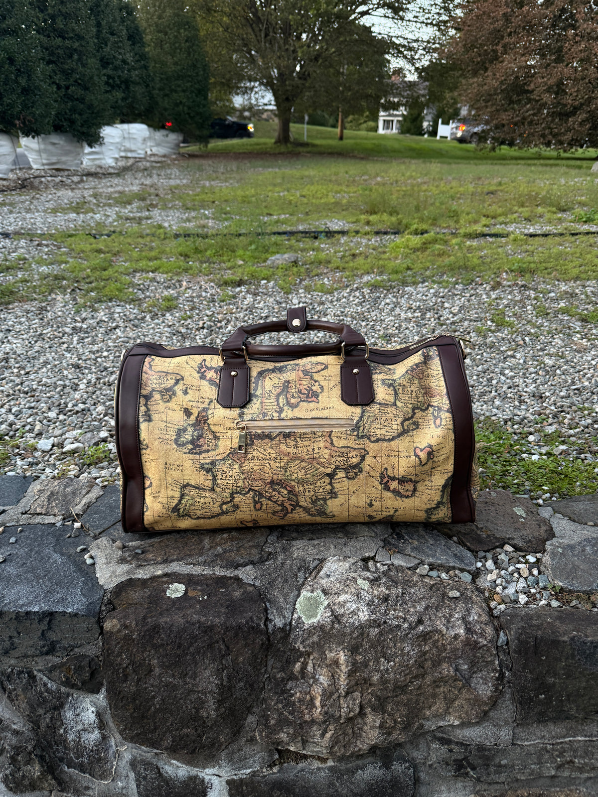 GOODIE BAG V2 World Tour Brown map-print duffle, RICHOUTHEBOX NYC — view 3