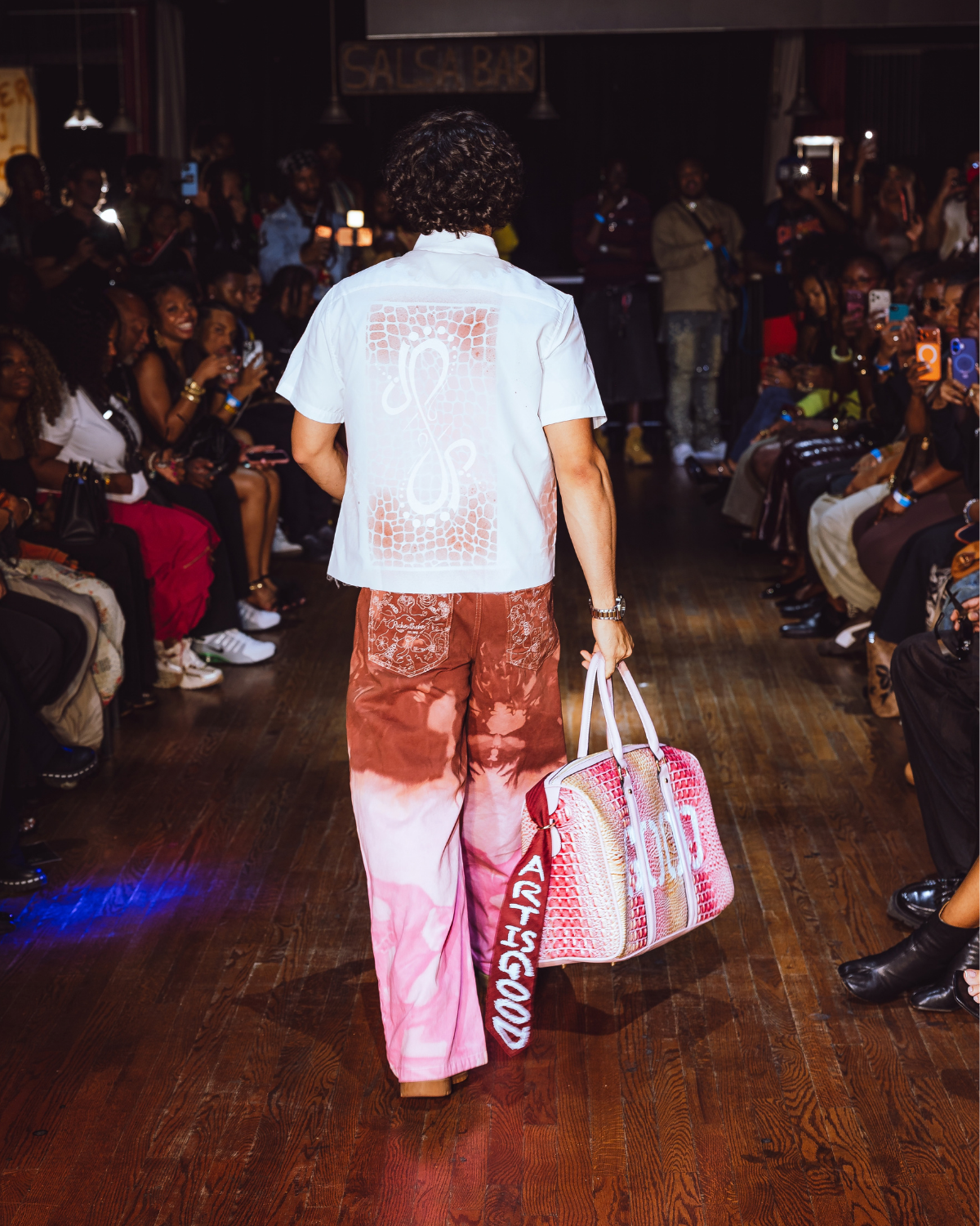 Sunset Stroll runway look, back view, 1-of-1 NYFW SS27 by RICHOUTHEBOX