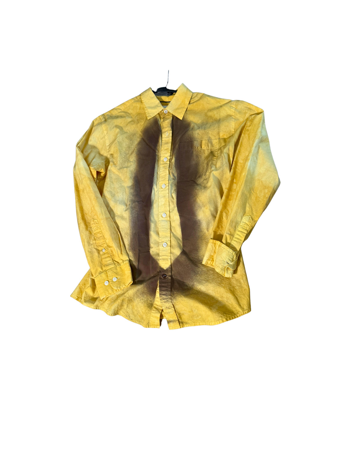 Sunshine yellow shirt with tonal tie print, 1-of-1 NYFW SS27 by RICHOUTHEBOX