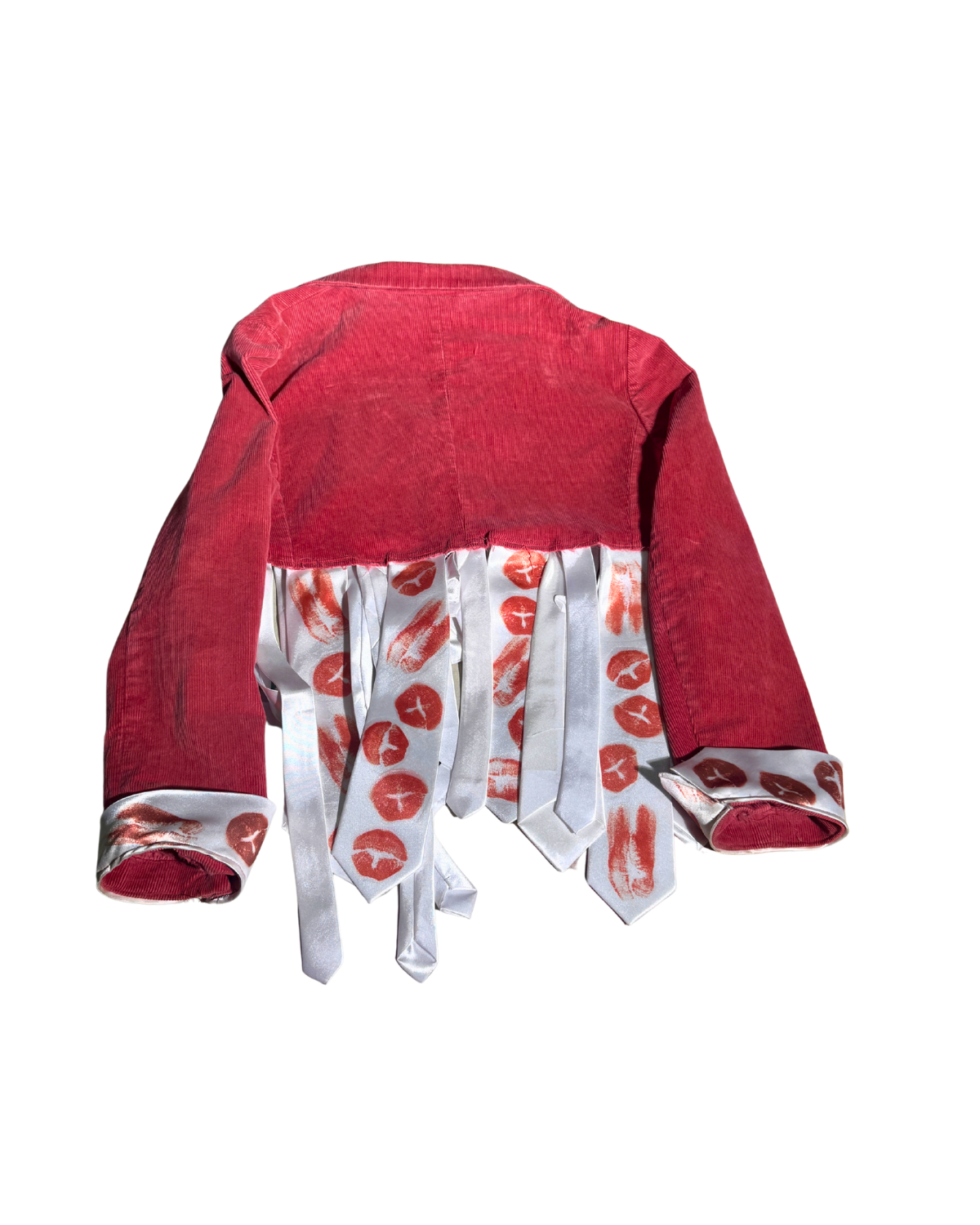 Flow of Love crimson blazer, back, 1-of-1 NYFW SS27 by RICHOUTHEBOX
