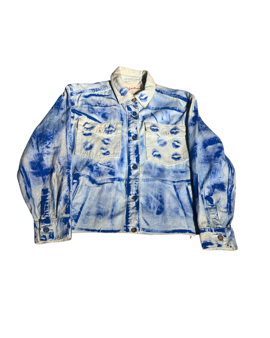 Rockstar Sw@g blue tie-dye jacket, front, 1-of-1 NYFW SS27 by RICHOUTHEBOX