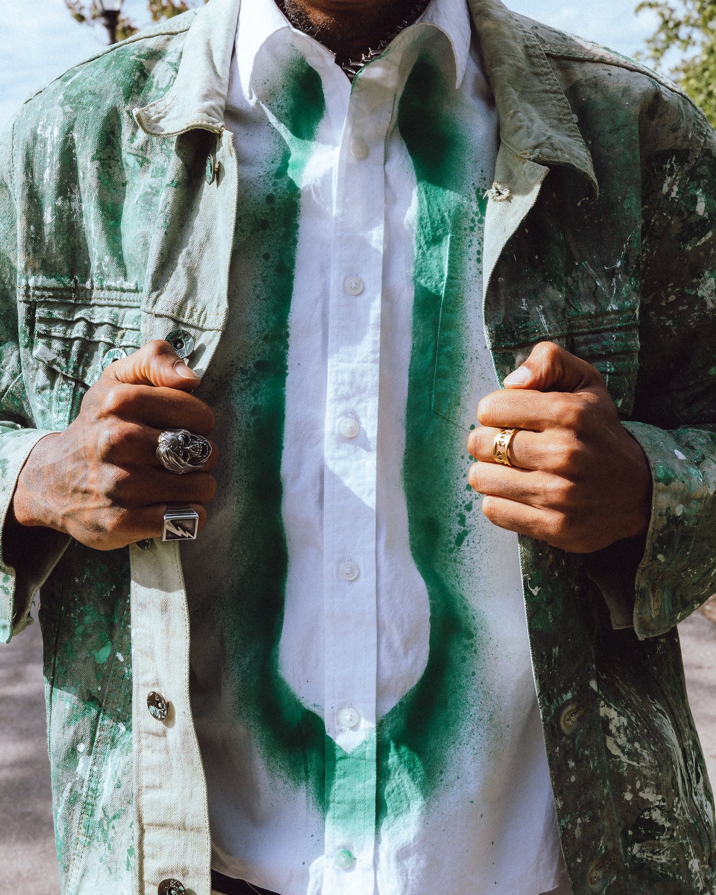 "Tie Negative" - Green