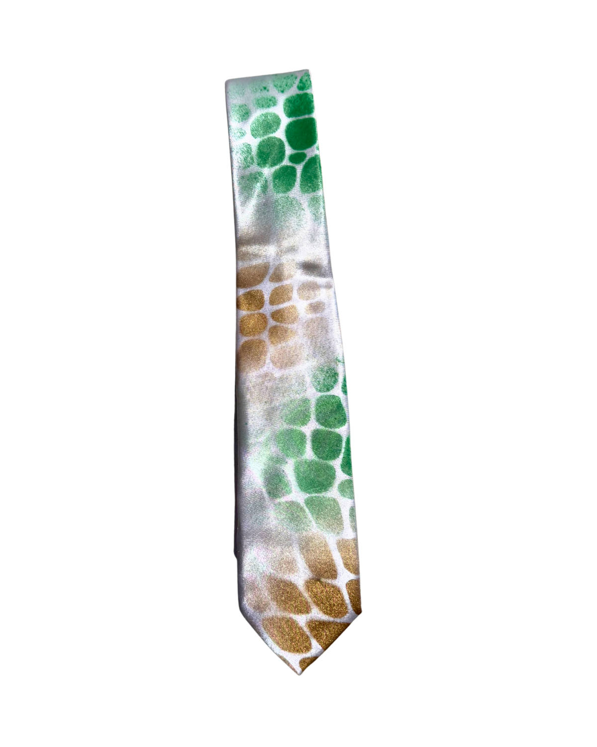 Croc Tie (Camo) green, tan and white croc-pattern tie, 1-of-1 NYFW SS27 accessory by RICHOUTHEBOX