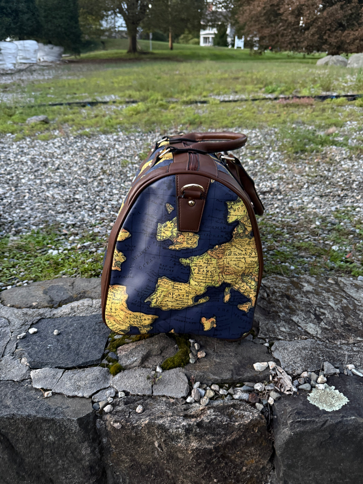 GOODIE BAG V2 World Tour Blue map-print duffle, RICHOUTHEBOX NYC — view 3