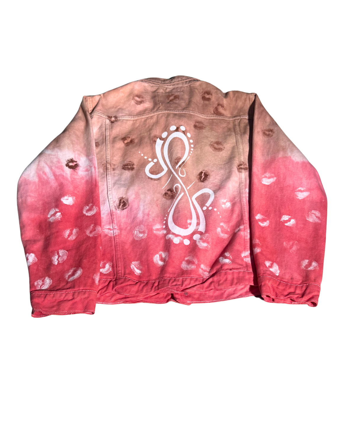 If Words Were Colors rose ombré jacket, back with infinity emblem, 1-of-1 NYFW SS27 by RICHOUTHEBOX
