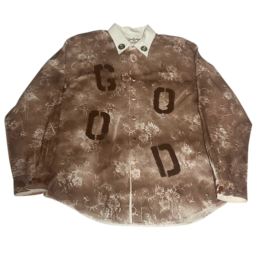 "GOOD" Lace Print Dress Tee