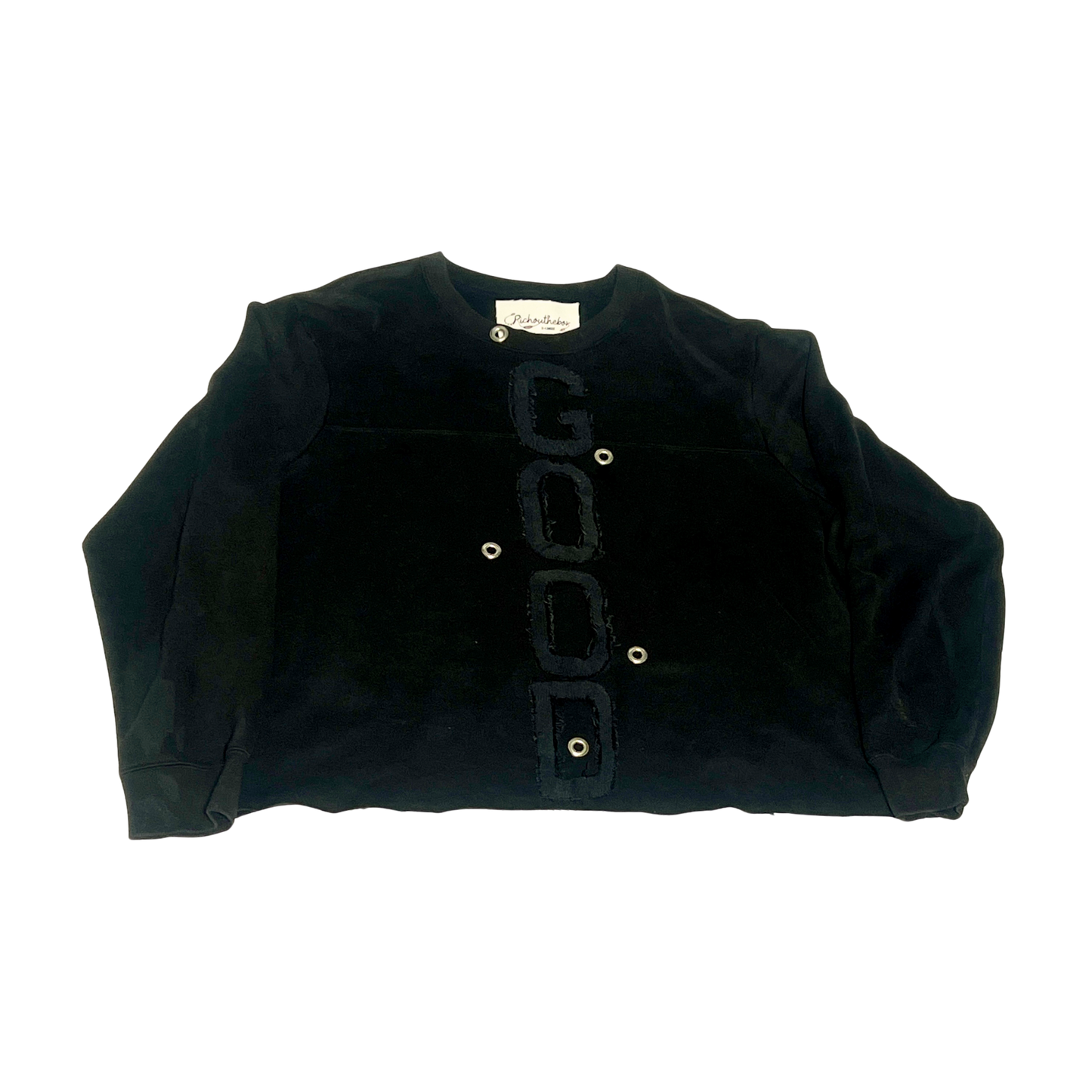 "GOOD" Embroidered Tee (black)